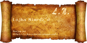 Lojka Nimród névjegykártya